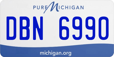 MI license plate DBN6990