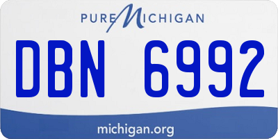 MI license plate DBN6992