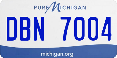 MI license plate DBN7004