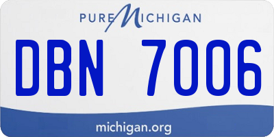 MI license plate DBN7006