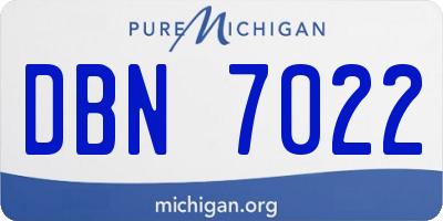 MI license plate DBN7022