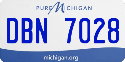MI license plate DBN7028