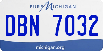 MI license plate DBN7032