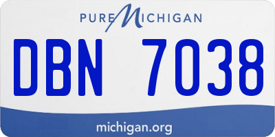 MI license plate DBN7038