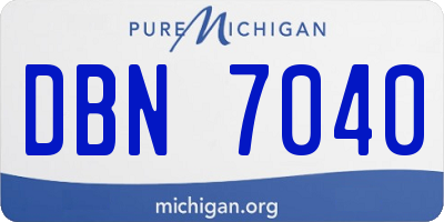 MI license plate DBN7040