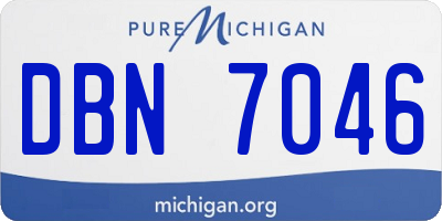 MI license plate DBN7046