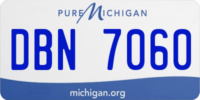 MI license plate DBN7060