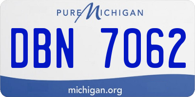 MI license plate DBN7062
