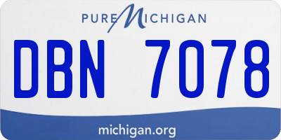 MI license plate DBN7078