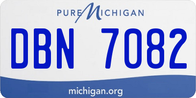MI license plate DBN7082