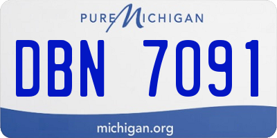 MI license plate DBN7091