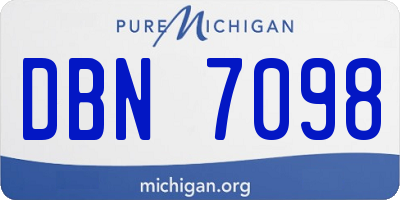 MI license plate DBN7098