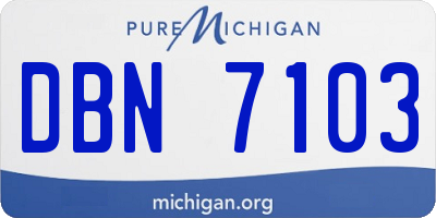 MI license plate DBN7103