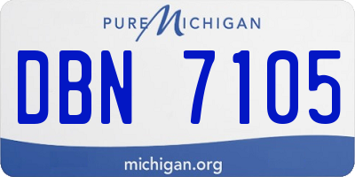 MI license plate DBN7105