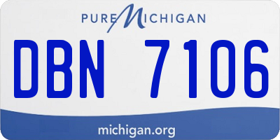 MI license plate DBN7106