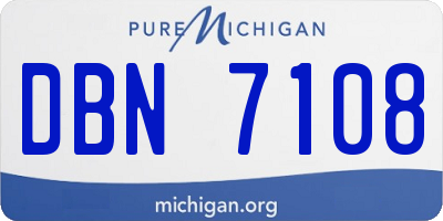 MI license plate DBN7108