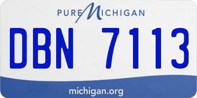 MI license plate DBN7113