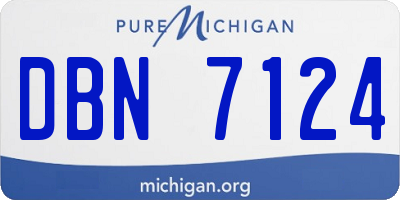 MI license plate DBN7124