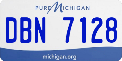 MI license plate DBN7128