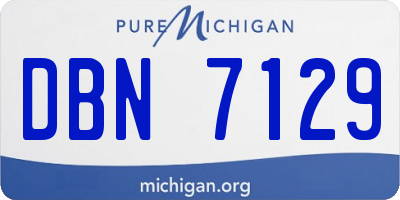 MI license plate DBN7129