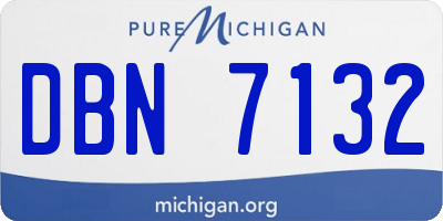 MI license plate DBN7132