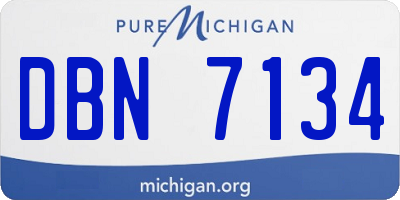 MI license plate DBN7134