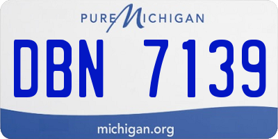MI license plate DBN7139