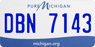 MI license plate DBN7143