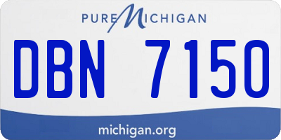 MI license plate DBN7150