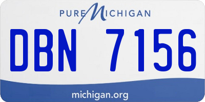 MI license plate DBN7156