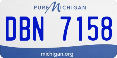 MI license plate DBN7158