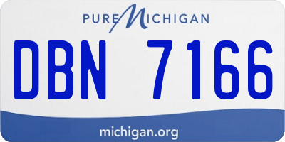 MI license plate DBN7166