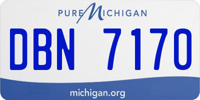 MI license plate DBN7170