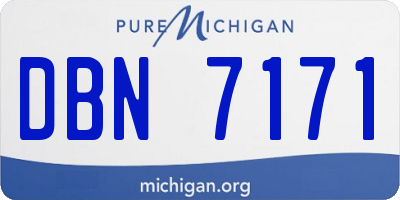 MI license plate DBN7171