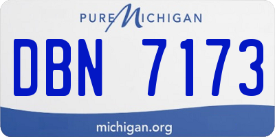 MI license plate DBN7173