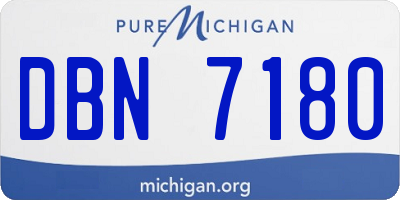 MI license plate DBN7180