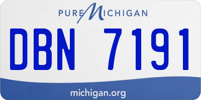 MI license plate DBN7191