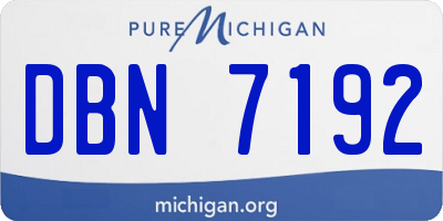 MI license plate DBN7192
