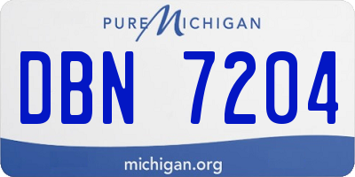 MI license plate DBN7204