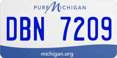 MI license plate DBN7209