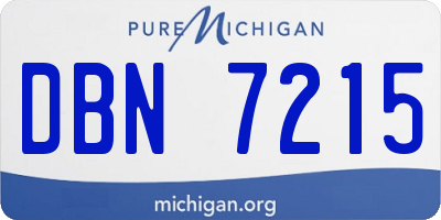 MI license plate DBN7215