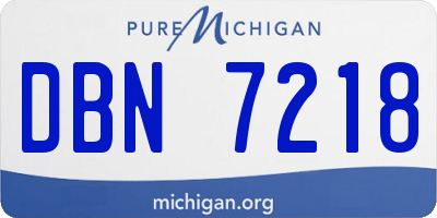MI license plate DBN7218