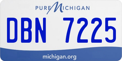 MI license plate DBN7225