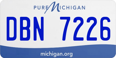 MI license plate DBN7226