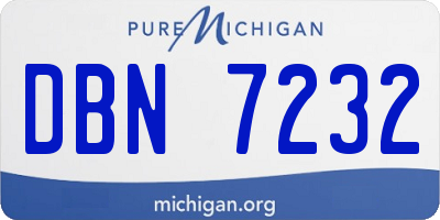 MI license plate DBN7232