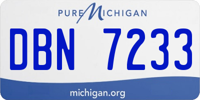 MI license plate DBN7233