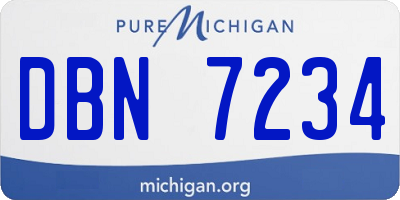 MI license plate DBN7234