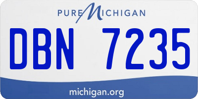 MI license plate DBN7235