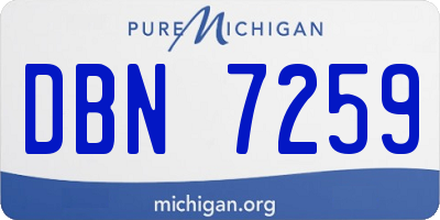 MI license plate DBN7259