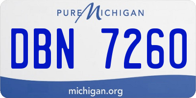 MI license plate DBN7260